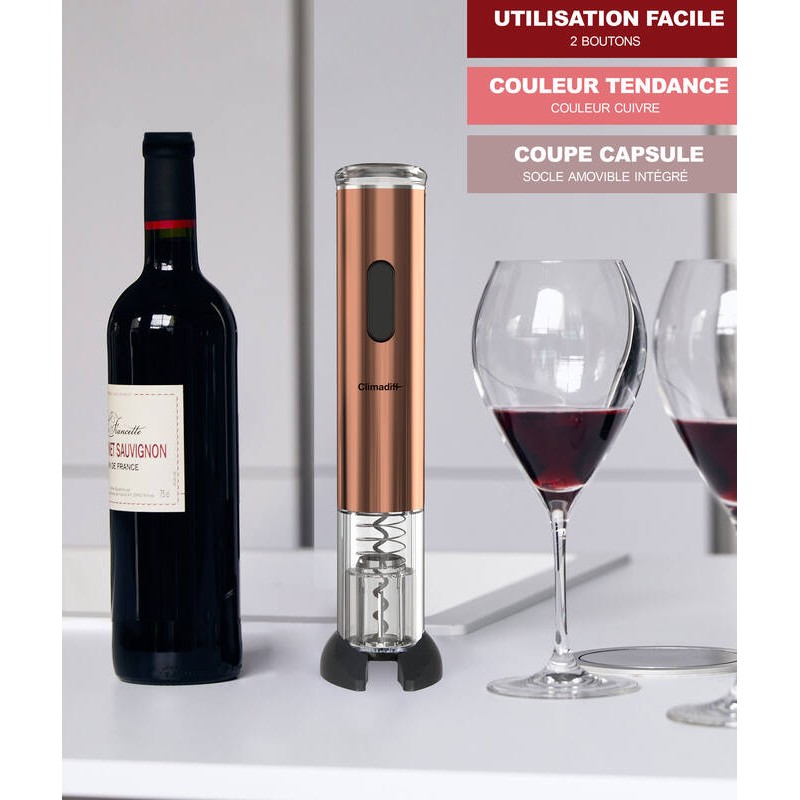 Electric copper corkscrew - TB5040 - Climadiff