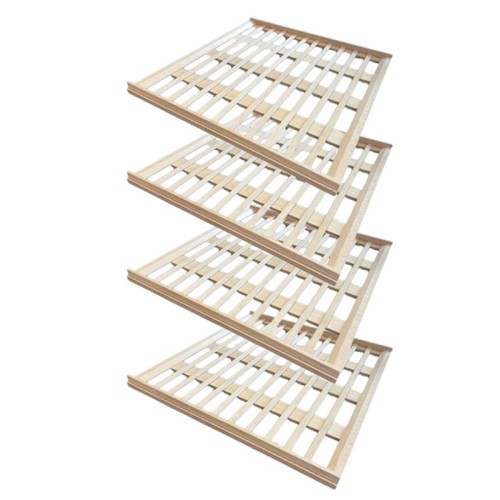 Set of 4 natural wood shelves KITBOIS200 - Climadiff